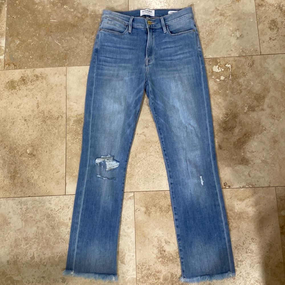 FRAME Le High Straight denim jeans. Size 27. Never worn.